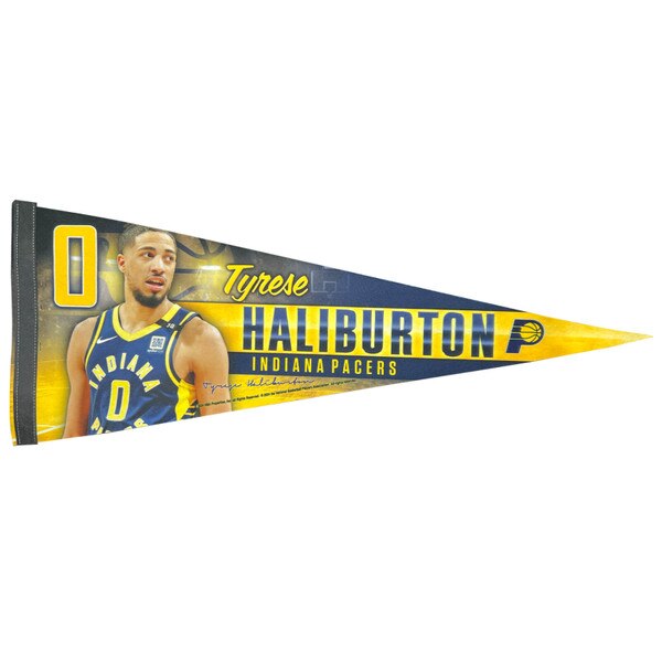 WinCraft Tyrese Haliburton Pacers Pennant (12 in. x 30 in)